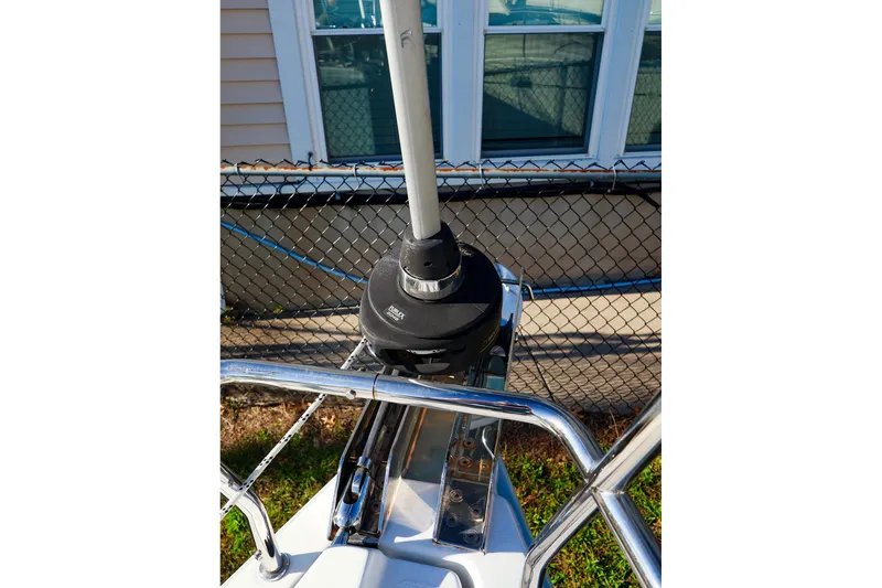 Slide: The Image of Bow detail of 2022 Hanse 388 sailboat with furler and stainless steel fittings. - 19