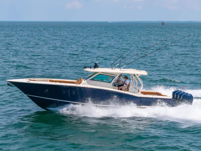 Slide: The Image of 2016 Scout 42LXF on the water. - 43