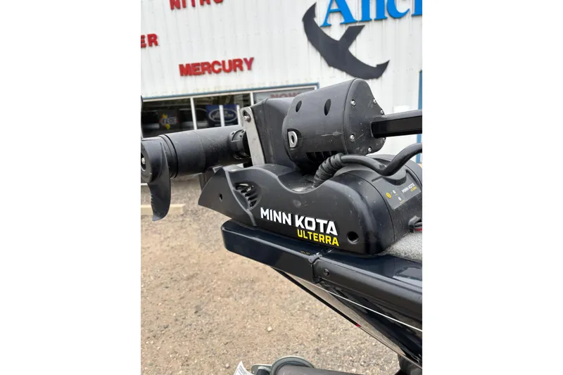 Slide: The Image of Minn Kota Ulterra motor on 2013 Tracker Pro Guide V-175 Combo boat. - 2