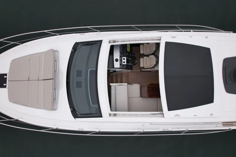 Slide: The Image of Overhead view of 2026 Fairline Targa 45 GT luxury yacht interior and deck. - 3