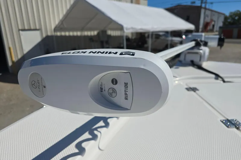 Slide: The Image of Minn Kota Riptide trolling motor on 2019 Robalo 246 Cayman boat. - 21