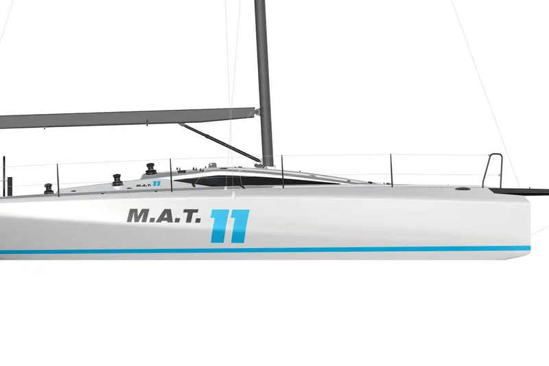 Slide: The Image of 2026 M.A.T. 11 sailboat side view with sleek design and modern features. - 5