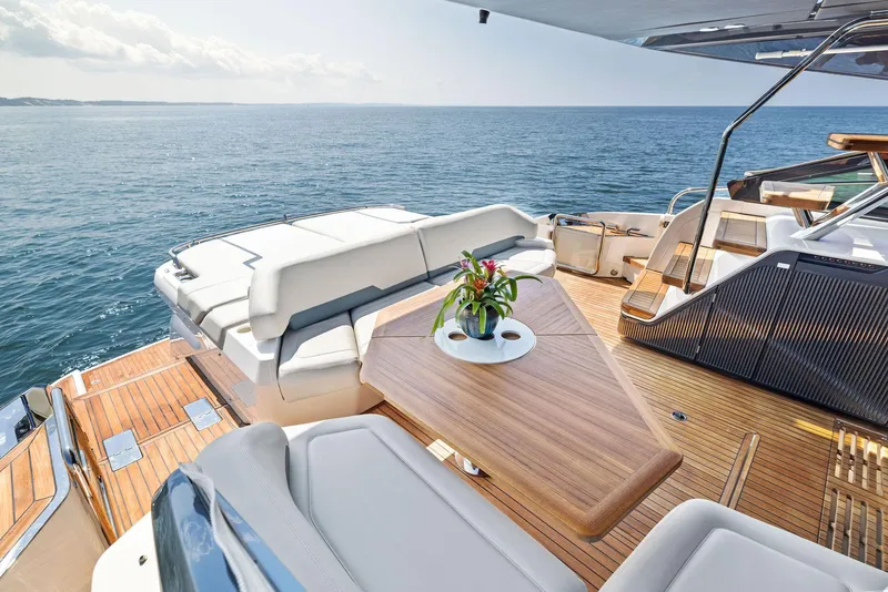 Slide: The Image of Luxurious bathroom interior of 2024 Fairline Phantom 65 yacht with modern amenities. - 28