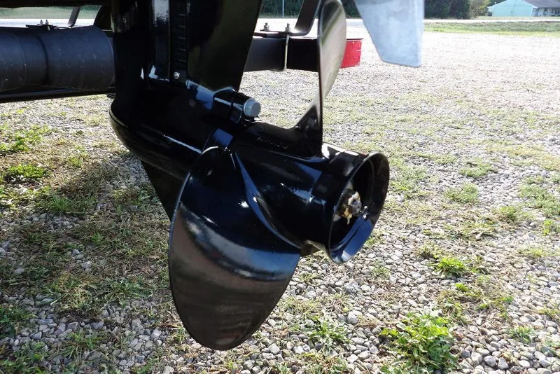 Slide: The Image of 2026 Crestliner 1648M CR Jon boat propeller on gravel surface. - 17