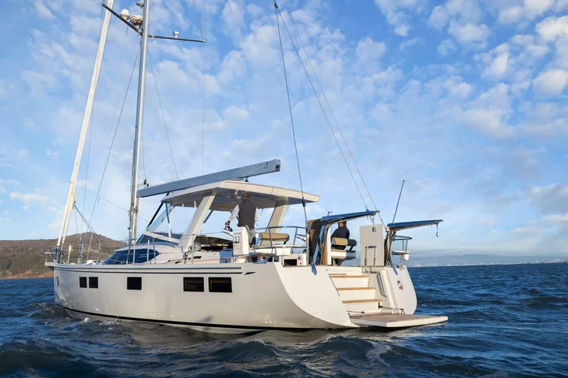 Slide: The Image of Sailing yacht Hylas H57 2020 on open water under blue sky. - 17