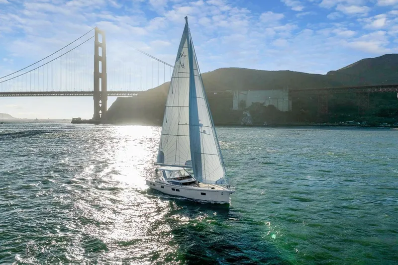 Slide: The Image of Sailboat Hylas H57 (2020) cruising near Golden Gate Bridge under blue sky. - 11