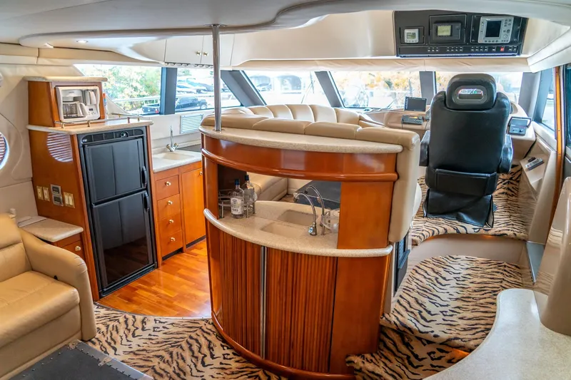 Slide: The Image of Luxurious interior of 2000 Carver 450 Voyager Pilothouse with modern amenities and stylish design. - 34