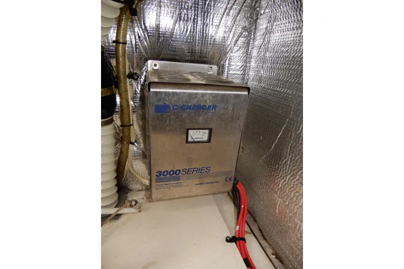 Slide: The Image of C-Charger 3000 Series in 1999 Cruisers Yachts 3075 Rogue engine room. - 51