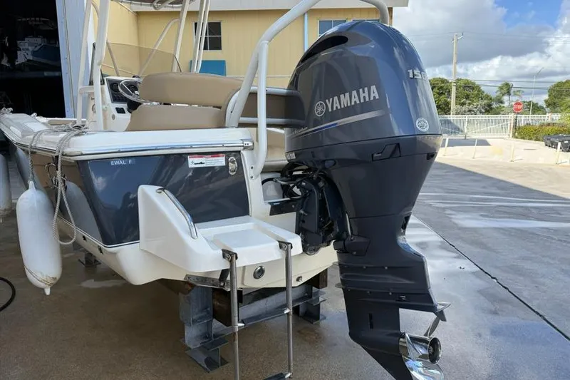 Slide: The Image of 2017 Scout 195 Sportfish boat with Yamaha 150 outboard motor. - 2
