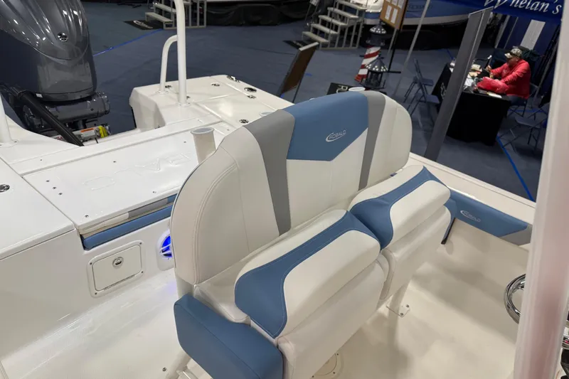 Slide: The Image of Manufacturer Provided Image: 2025 Robalo 226 Cayman boat with Yamaha engine, featuring sleek seating and modern design. - 25