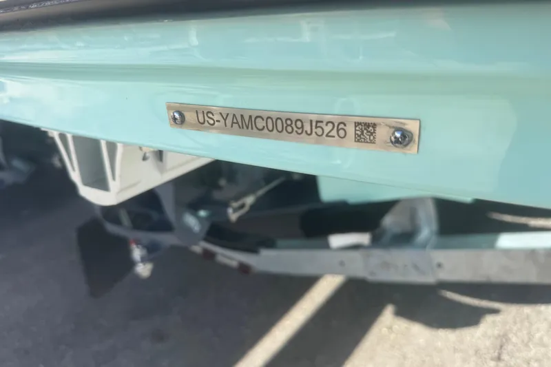 Slide: The Image of 2026 Yamaha Boats 222 FSH Sport E hull identification number plate. - 3