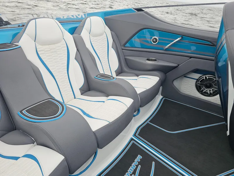 Slide: The Image of Luxury interior of 2026 MTI 440X boat with stylish seating and modern design. - 37