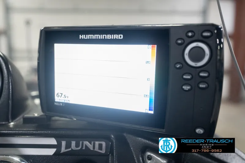 Slide: The Image of Humminbird Helix 7 fish finder on 2020 Lund 1775 Adventure SS boat dashboard. - 33