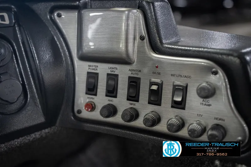 Slide: The Image of Control panel of 2020 Lund 1775 Adventure SS boat with switches and dials. - 34
