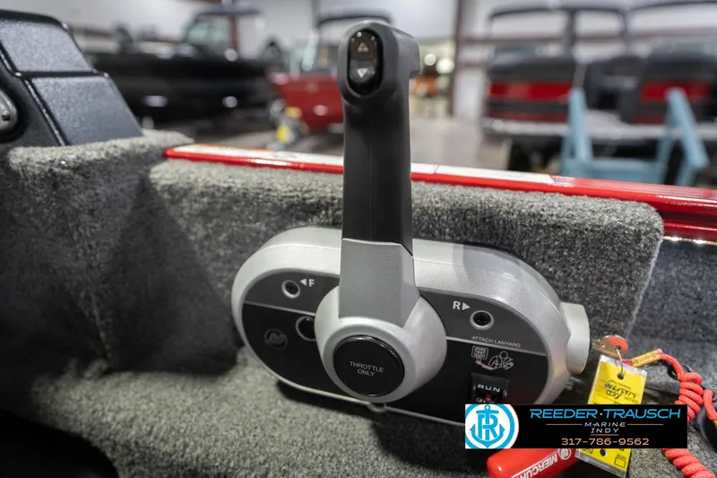 Slide: The Image of Throttle control of 2020 Lund 1775 Adventure SS boat, featuring forward and reverse options. - 35