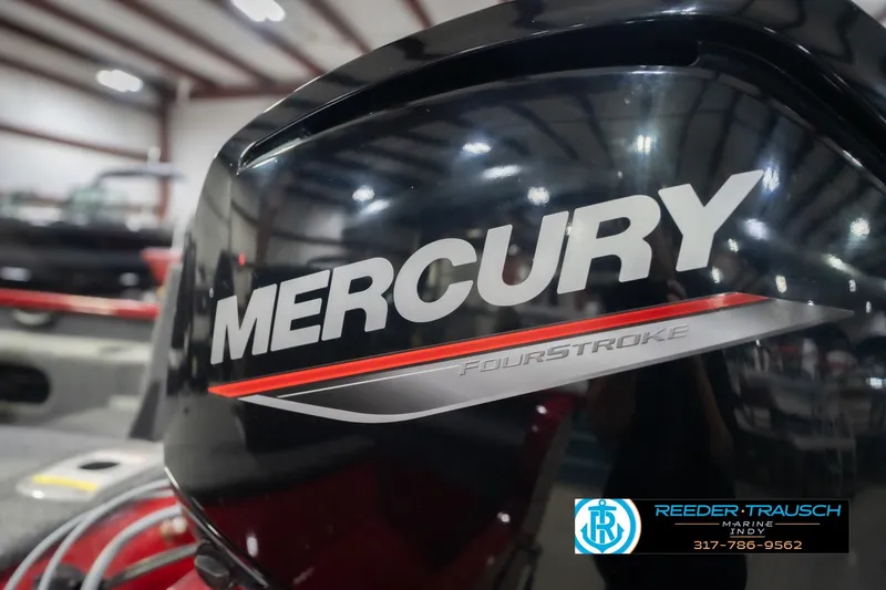 Slide: The Image of Close-up of Mercury FourStroke engine on 2020 Lund 1775 Adventure SS boat. - 45