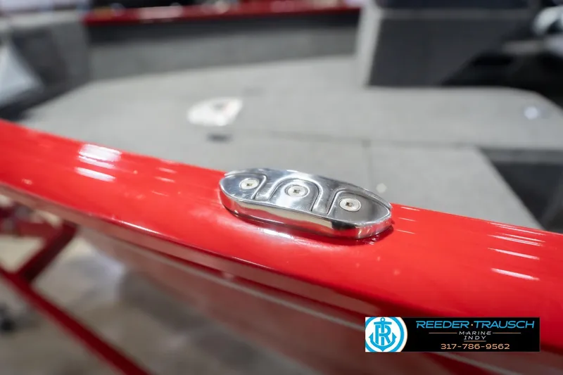 Slide: The Image of 2020 Lund 1775 Adventure SS boat detail with red finish and metal fitting. - 60