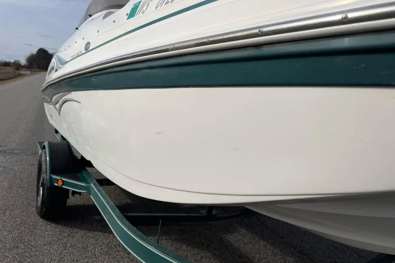 Slide: The Image of 2006 Hurricane FunDeck GS 194 OB boat on trailer, side view. - 10