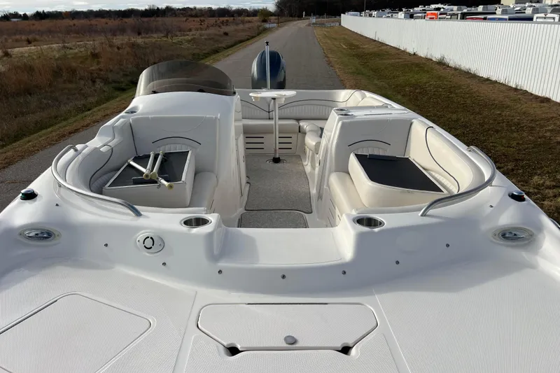 Slide: The Image of 2006 Hurricane FunDeck GS 194 OB boat with spacious seating and sleek design. - 27