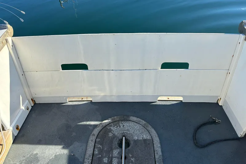 Slide: The Image of Calvin Beal COI PASSENGER 2000 boat deck with white railing and blue water background. - 45