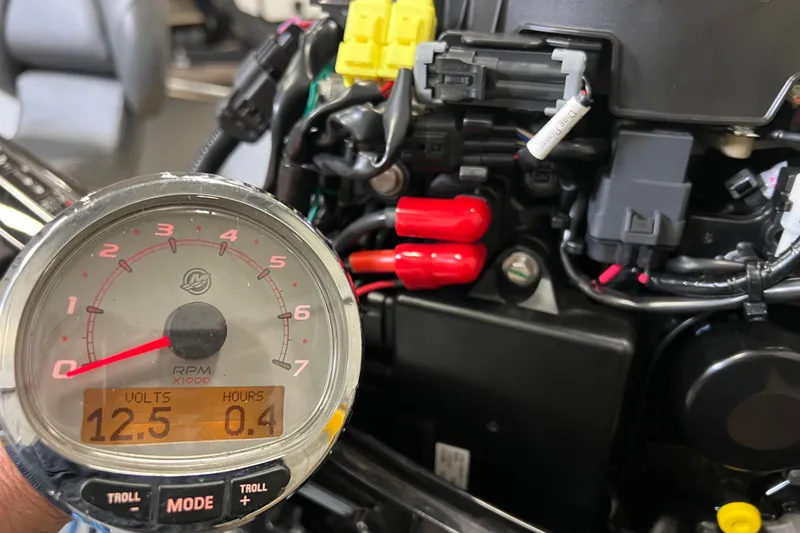 Slide: The Image of 2023 Lund SSV-14 Tiller boat with Mercury 25 HP outboard motor. - 3