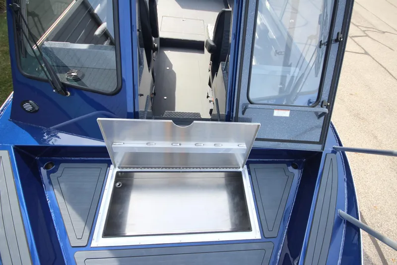 Slide: The Image of Storage compartment in 2026 Weldcraft 260 Ocean King "Great Lakes Edition" F350XSB boat. - 32