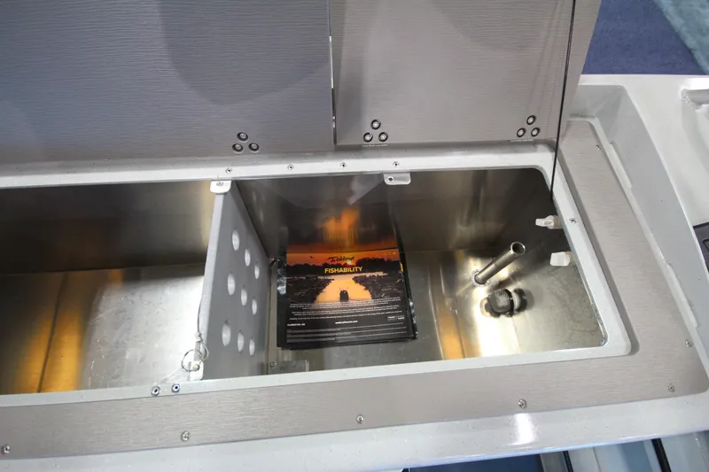 Slide: The Image of Livewell compartment of 2026 Weldcraft 260 Ocean King "Great Lakes Edition" F350XSB boat. - 38