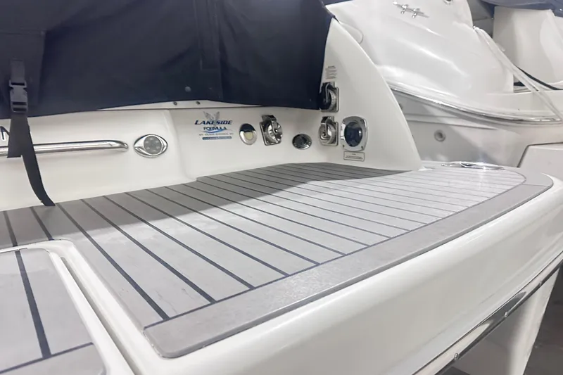 Slide: The Image of 2016 Formula 350 Sun Sport boat deck with sleek design and modern fittings. - 6