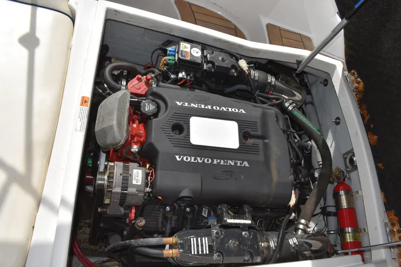 Slide: The Image of Engine compartment of a 2003 Chris-Craft Launch 25 with Volvo Penta engine. - 47