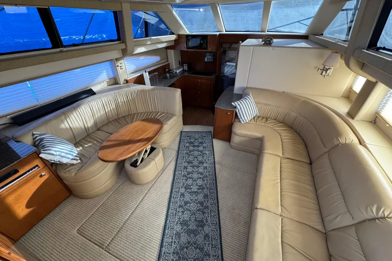 Slide: The Image of Luxurious interior of 2005 Meridian 368 Motoryacht with leather seating and elegant decor. - 31