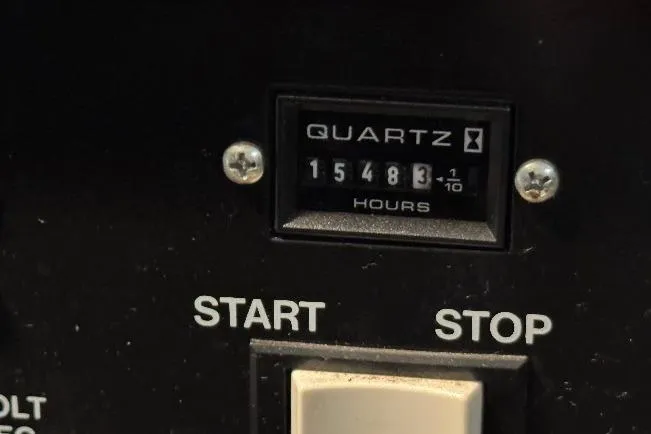 Slide: The Image of Hour meter showing 1548.3 hours on a 2005 Meridian 368 Motoryacht. - 68