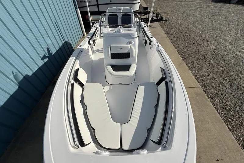 Slide: The Image of 2026 Tidewater 198 CC Adventure boat with spacious seating and sleek design. - 25