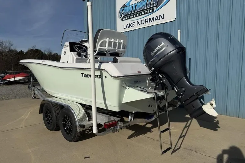 Slide: The Image of 2026 Tidewater 198 CC Adventure boat with Yamaha engine at Lake Norman dealership. - 6