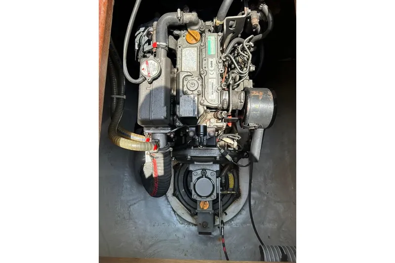 Slide: The Image of Engine of a 2015 Lagoon 380 S2 catamaran, detailed view. - 45