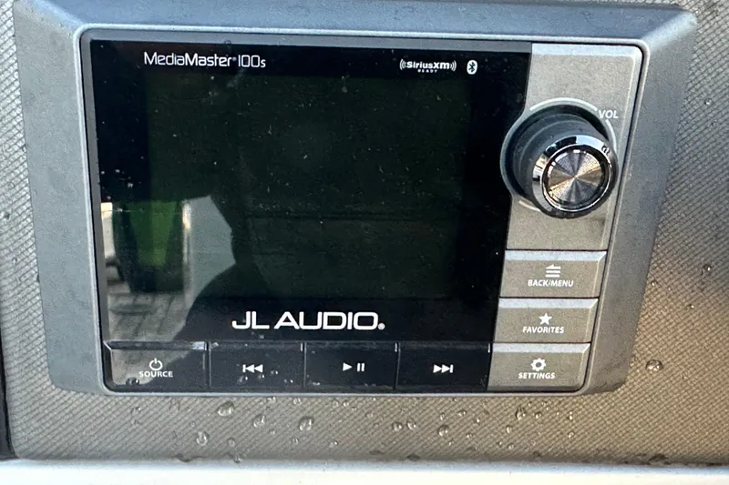 Slide: The Image of JL Audio MediaMaster 100s stereo system on 2017 Manitou Xplode 250 boat. - 33