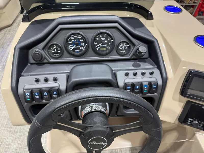 Slide: The Image of Bentley Pontoons Legacy 115HP QSB 220 Swingback Pontoon 2026 - 13