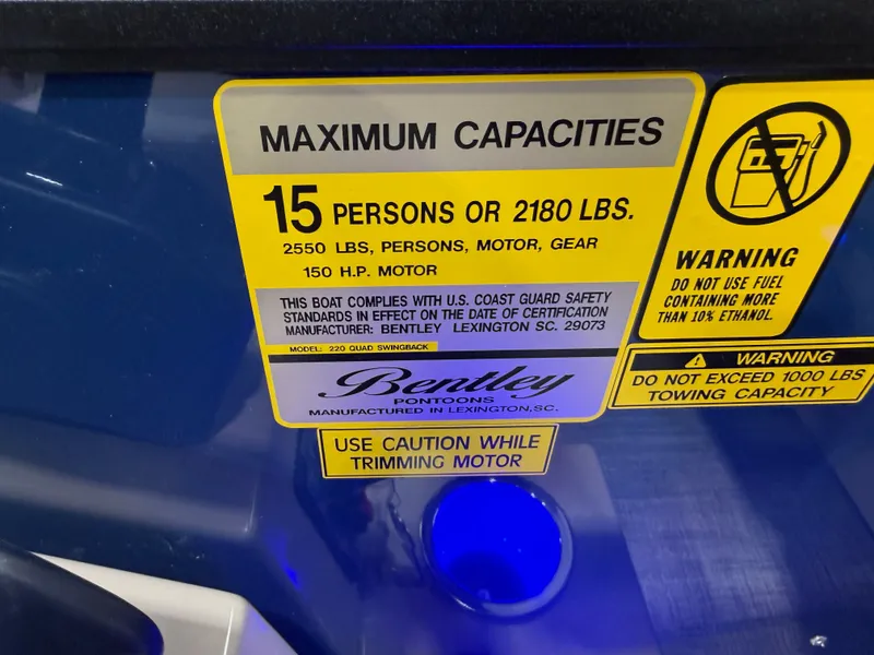 Slide: The Image of Bentley Pontoons Legacy 115HP QSB 220 Swingback Pontoon 2026 - 15