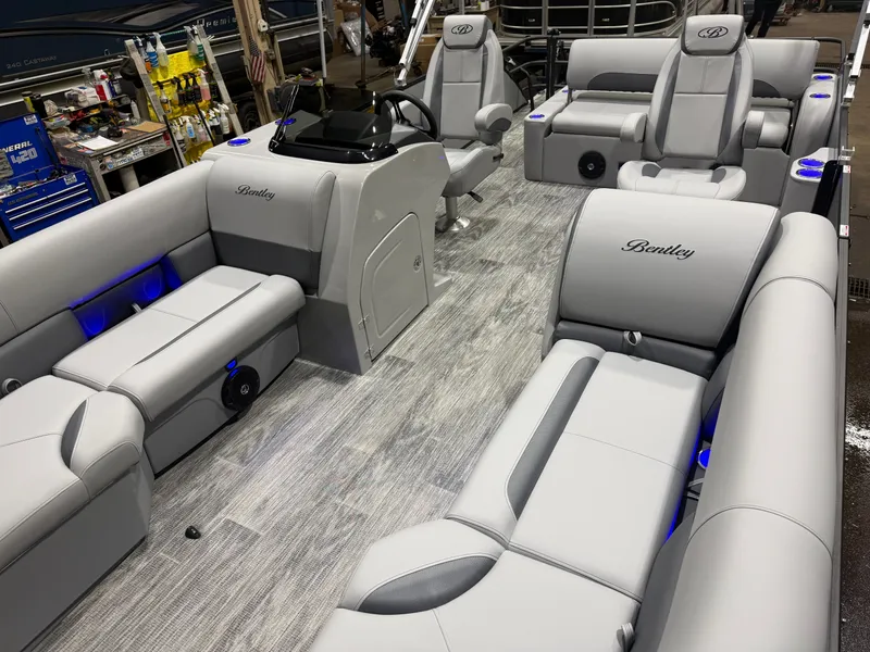 Slide: The Image of Bentley Pontoons Legacy 115HP Swingback 220 Pontoon 2026 - 29