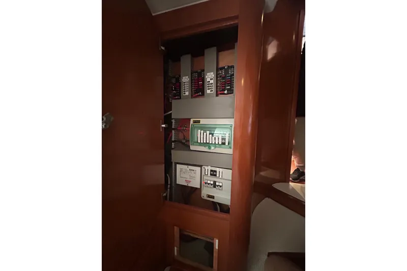 Slide: The Image of Electrical panel inside a 2012 Beneteau Gran Turismo 44 yacht. - 25