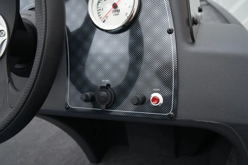 Slide: The Image of Manufacturer Provided Image: 2025 Tracker Bass Tracker Classic XL dashboard with RPM gauge and controls. - 28