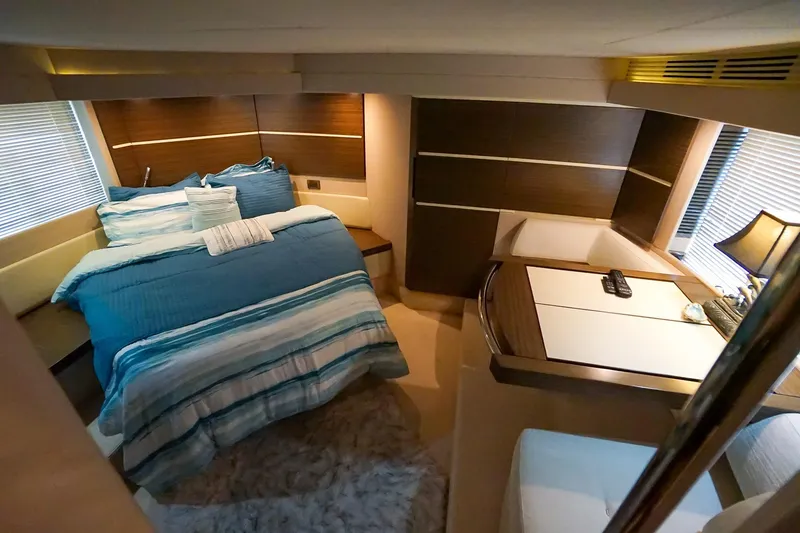 Slide: The Image of Luxurious bedroom interior of 2014 Azimut 54 Flybridge yacht with modern decor. - 40