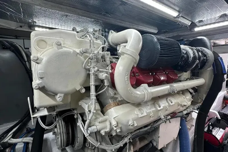 Slide: The Image of Engine of 2006 Sea Ray 580 Sedan Bridge yacht, detailed view. - 20