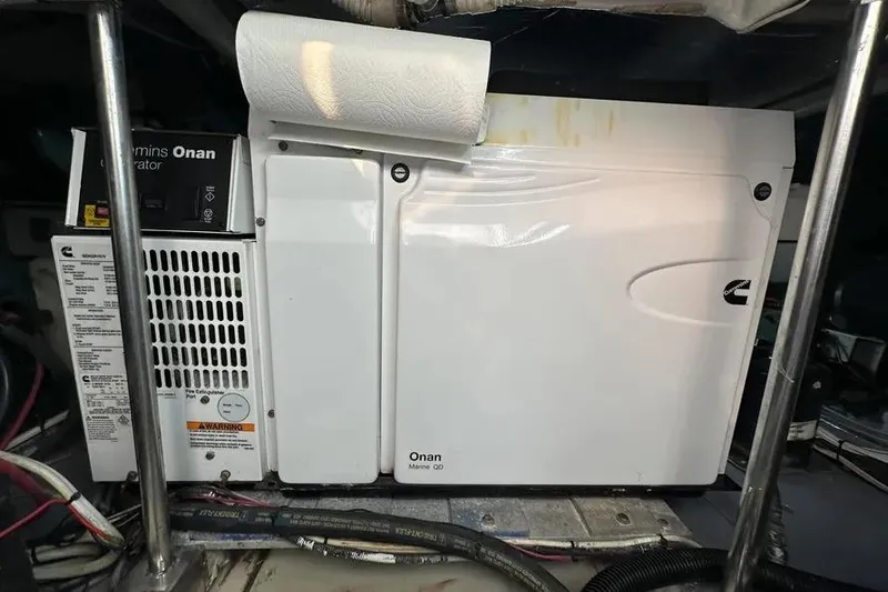 Slide: The Image of Cummins Onan generator in 2006 Sea Ray 580 Sedan Bridge engine room. - 31