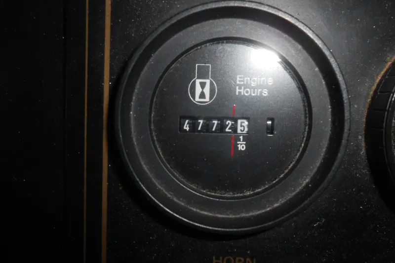 Slide: The Image of Close-up of 1993 Stardust Cruisers 5715 engine hour meter showing 4772.5 hours. - 6