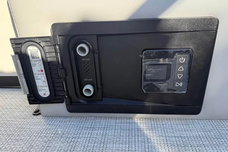 Slide: The Image of Control panel of Alera M 23L, 2026 model, featuring inflate and deflate options. - 17