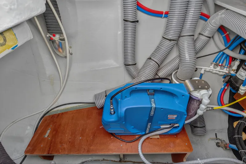 Slide: The Image of Boat engine room with Rainman watermaker, Lagoon 46 Owner's Version, 2021 model. - 24