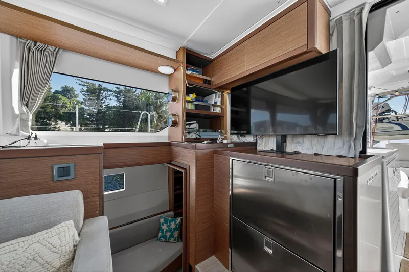 Slide: The Image of Luxurious interior of 2021 Lagoon 46 Owner's Version yacht with modern amenities. - 71