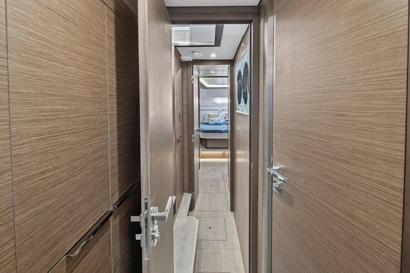 Slide: The Image of Luxurious interior hallway of 2021 Lagoon 46 Owner's Version yacht. - 89