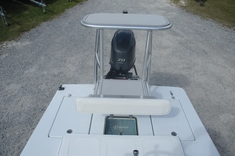 Slide: The Image of 2022 Brackish 19 boat with Yamaha 70 outboard engine, viewed from above. - 10