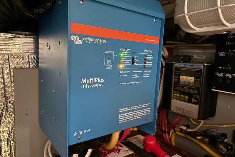Slide: The Image of Victron Energy MultiPlus charger in 2006 Cruisers Yachts 415 Express Motoryacht engine room. - 36